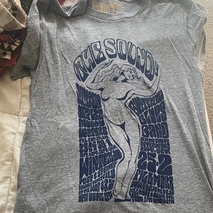 Fillmore band tee Gray Graphic T-Shirt with Blue Design